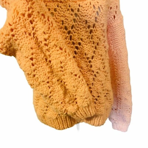 Pullover Sweater Womens Peach Long Sleeve Shawl M - Picture 4 of 7
